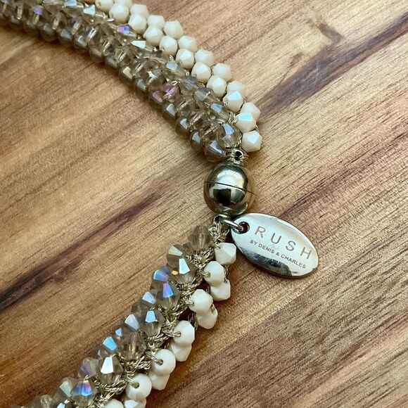 RUSH by Denis and Charles | Beaded Collar Necklace | 16” Length - Picture 3 of 4